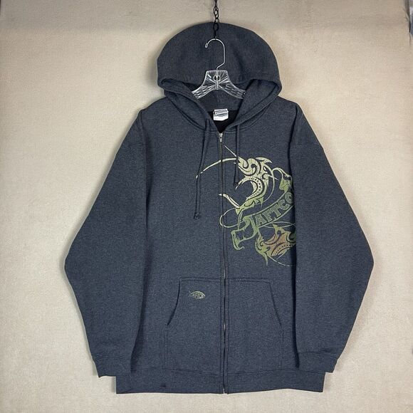 Aftco Bluewater Hoodie Mens XXL Gray Full Zip‎ Fishing Beach Heavyweight Adult - Picture 1 of 11